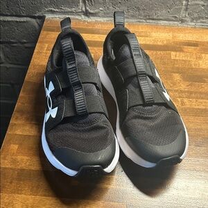 Under Armour Black and White Slip-On Training Sneakers